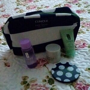 Clinique lot 3 mini sizes & Kate Spade slide mirror & cosmetic case NEW